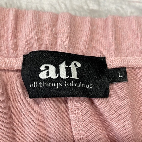 All Things Fabulous Brushed Pink Lounge Drawstring Sweatpants - Picture 2 of 9